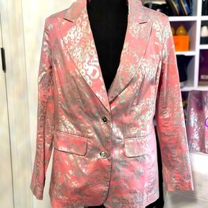 Pink Metallic Animal Blazer